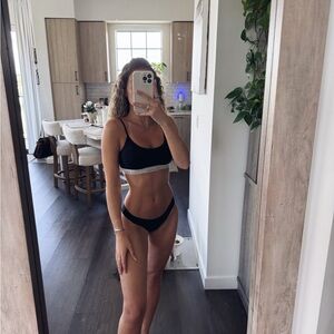 Black Silky Thong Panty (Size Small)